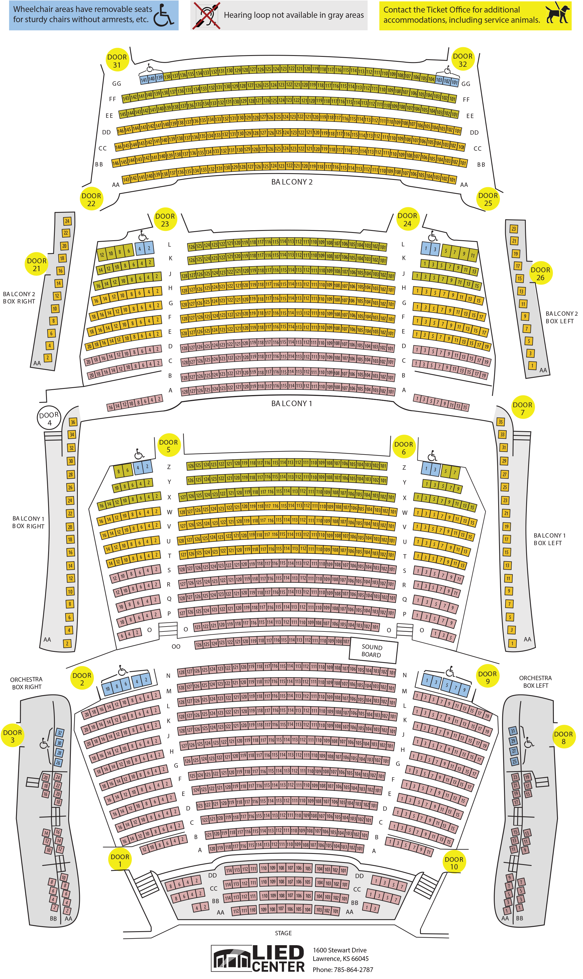 seating map main auditorium